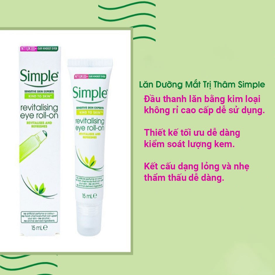 Lăn Dưỡng Mắt Simple Revitalising Eye Roll-On 15ml