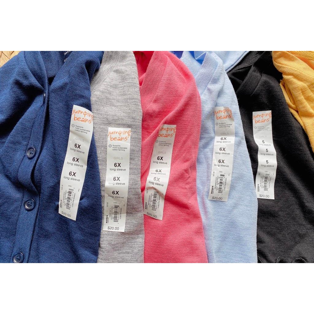 Áo cadigan bé gái JUMPING BEANS size 6 đến 12t