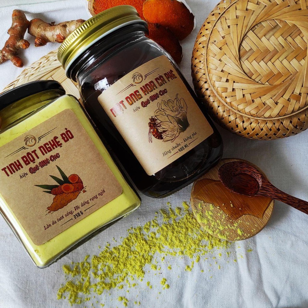 Tinh bột nghệ đỏ [LOẠI ĐẶC BIỆT] hàm lượng tinh chất quý (curcumin) cao QUÊ MỘT CỤC 250g (handmade) | BigBuy360 - bigbuy360.vn