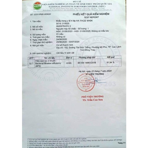 HA FACE MASK Khẩu Trang Y Tế 4 Lớp