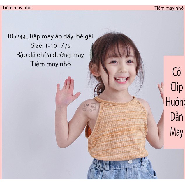 RG244_Rập giấy may áo dây bé gái