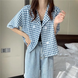 Blazer kẻ có ảnh thật