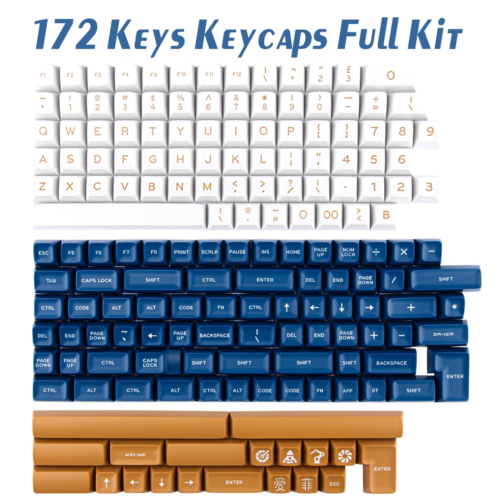 Hồ sơ Aifei SA PBT Keycaps Double Shot 172 Phím Bộ Bàn phím cơ bố trí ANSI & ISO cho Cherry MX Switch