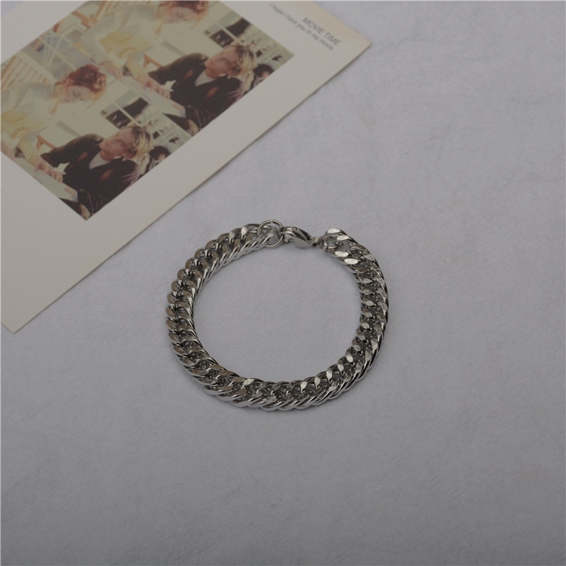 Vòng Đeo Tay Bằng Thép Titan Phong Cách Punk Dành Cho Nam