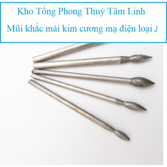 Mũi kim cương mài khắc đá quý, ngọc bích loại J| Kho tổng phong thủy tâm linh