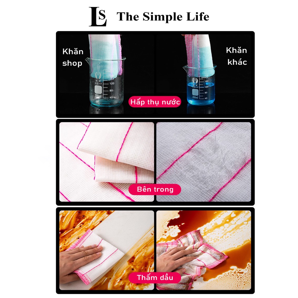 Khăn lau bếp siêu thấm, khăn lau chén đĩa, tay, lau nhà, bếp 5 lớp siêu sạch đa năng, mềm mịn, cao cấp [CHÍNH HÃNG]