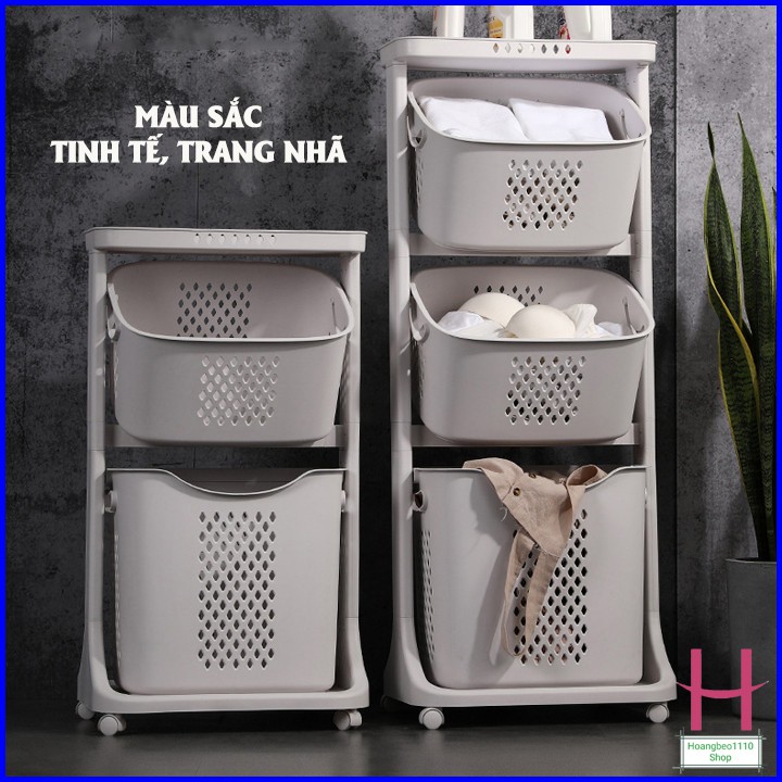 Kệ đa năng 2 và 4 tầng cùng giỏ nhựa Việt Nhật Plastic 5567 (3 giỏ + 1 nắp) { H }