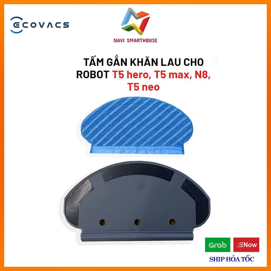 Tấm gắn khăn lau cho Robot hút bụi Ecovacs T5 Hero T5 Max N8 T5 Neo phụ kiện chính hãng