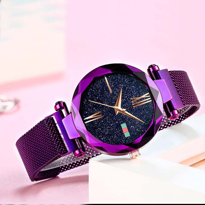 Đồng hồ nam châm nữ Tặng lắc tay kính mắt trong suốt