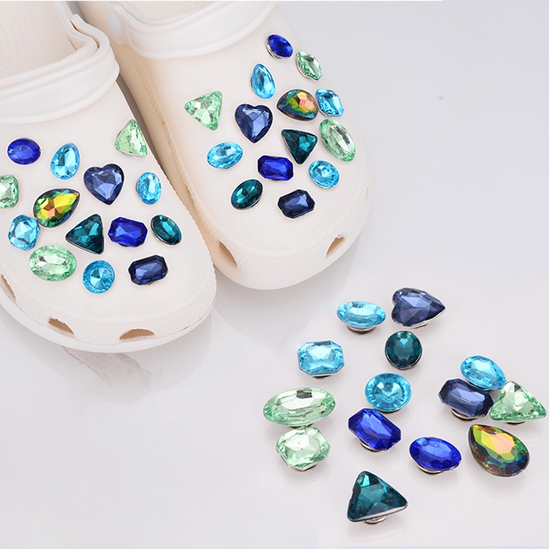Bộ Phụ Kiện Khóa Giày Crocs Đính Đá Pha Lê Hình Hoa Độc Đáo DIY