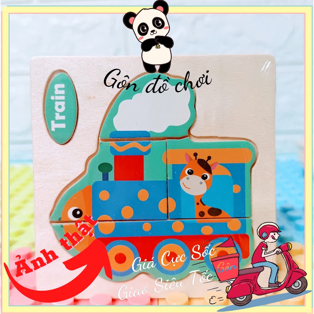 Đồ chơi ghép hình nổi 3D bằng gỗ - Đồ chơi gỗ thông minh Gôn đồ chơi