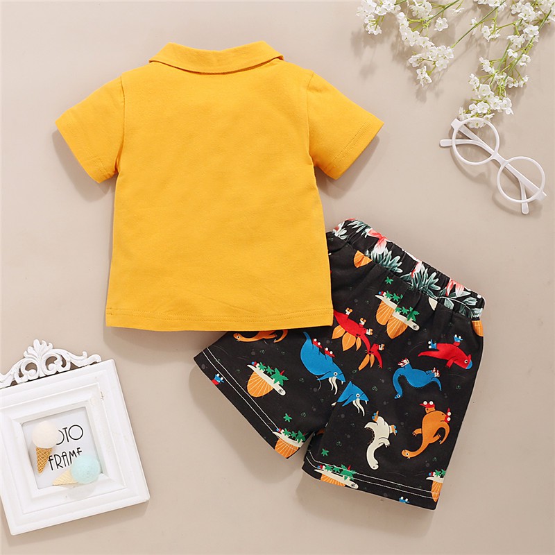 Mikrdoo Bộ áo thun tay ngắn + quần short in hoa cho bé