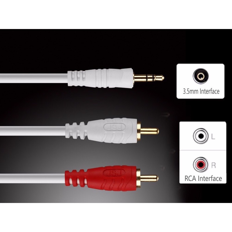 Dây loa 1 ra 2 av Audio - Dây Kết Nối Âm Thanh Loa, Amply, Tivi, Dây 3.5 ra AV,  1-2