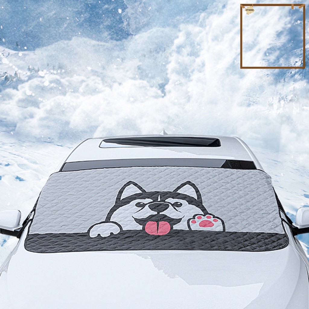Tấm che nắng hình chú chó husky dễ thương cho xe ô tô