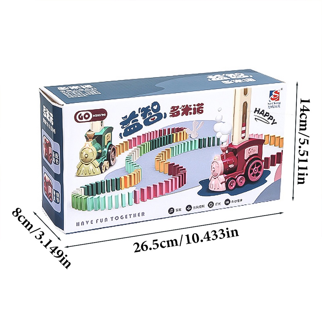 Đồ chơi tàu hỏa - Xe lửa xếp DOMINO tự động, phát nhạc thông minh cho bé yêu -dc4836