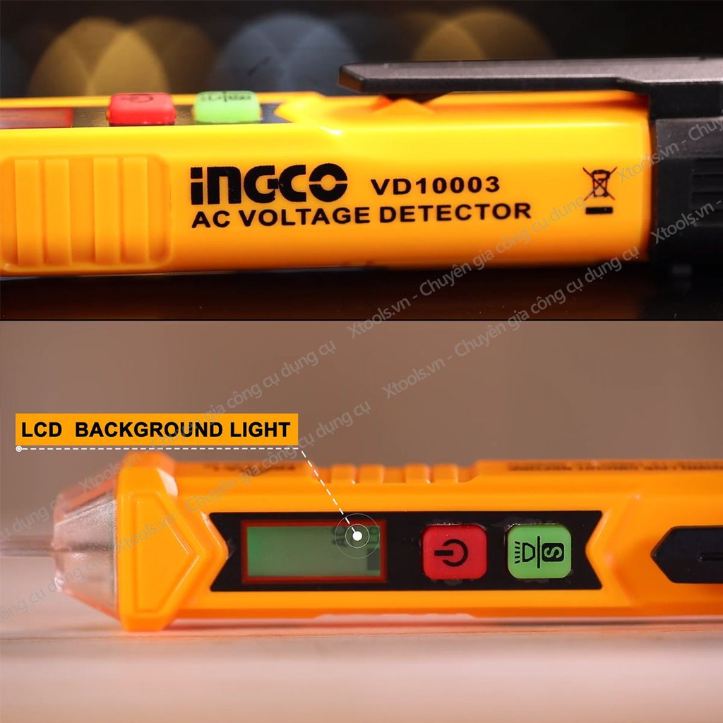 Bút thử điện kỹ thuật số đa năng thông minh 1000V INGCO VD10003 đầu dò điện áp cảm ứng dây pha không tiếp xúc dòng điện