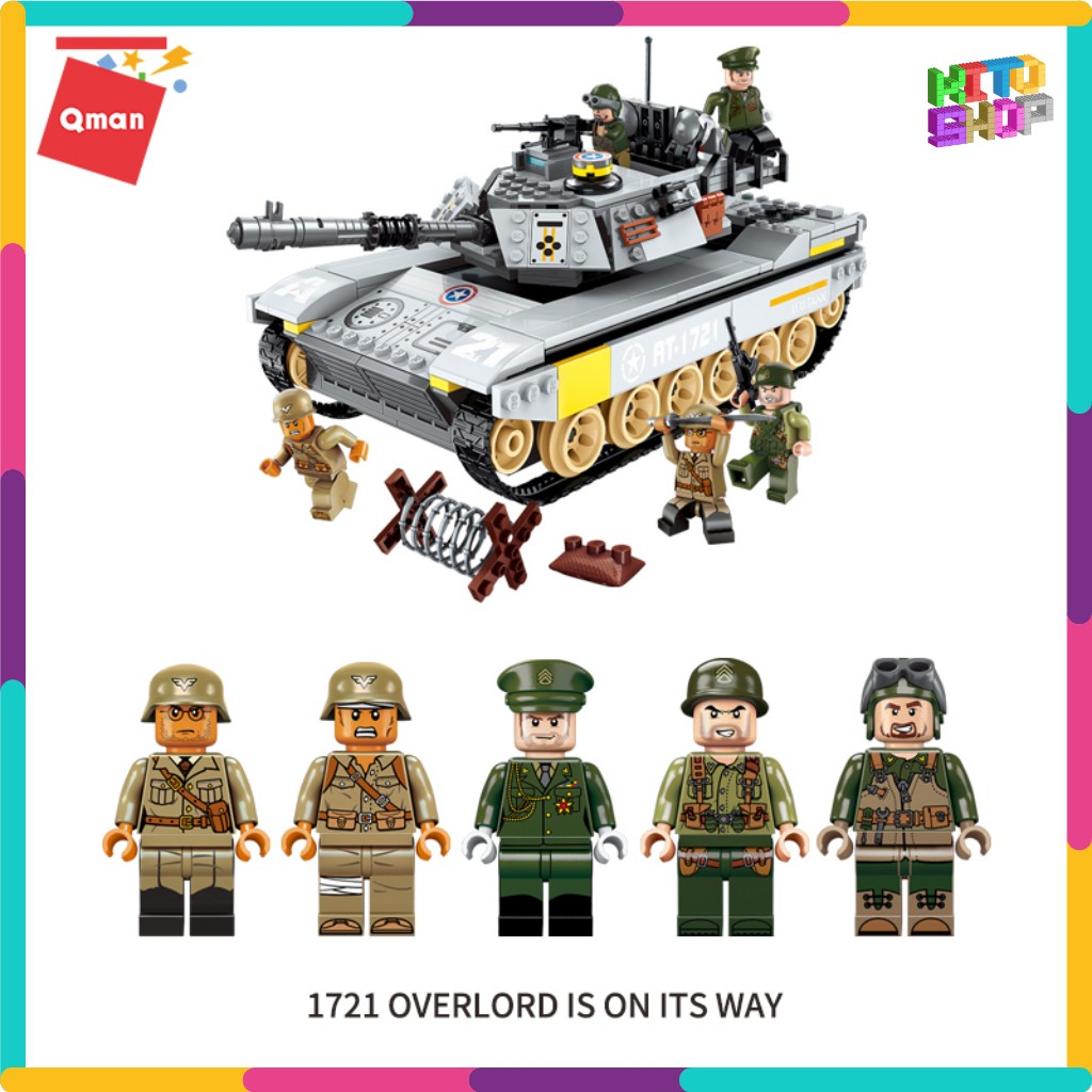 Bộ Đồ Chơi Xếp Hình Thông Minh Lego Qman Xe Tăng Pháp Lệnh Chiến Đấu 1721 Cho Trẻ Từ 6 Tuổi 482 Mảnh Ghép