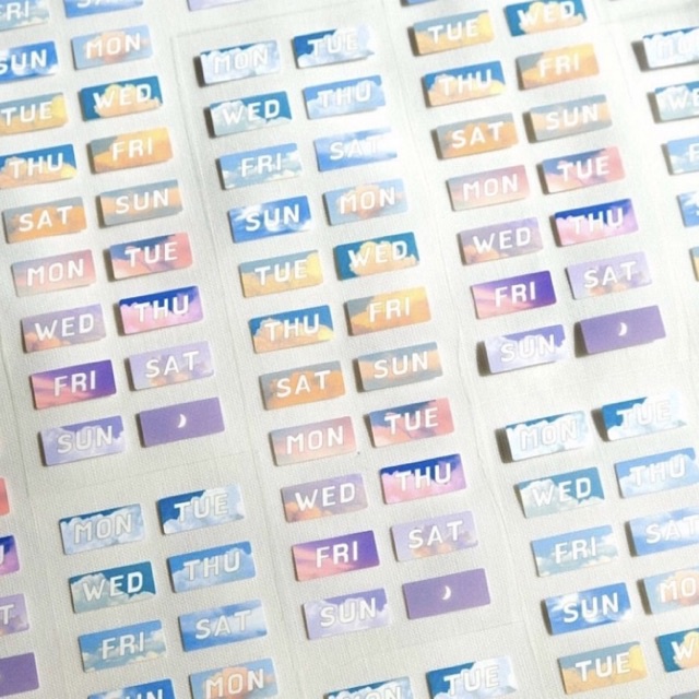 Sticker các thứ trong tuần Mingkit Cotton