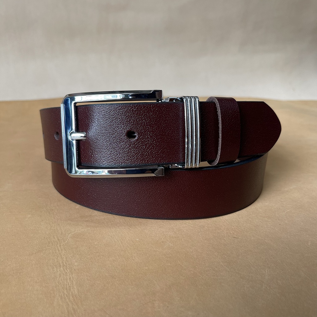 Thắt Lưng Nam Khóa Kim Kẹp Da Bò Nguyên Tắm Cao Cấp TM843 Bản Rộng 3.7cm Hai Màu Đen Và Nâu Bảo Hành Da 24 Tháng