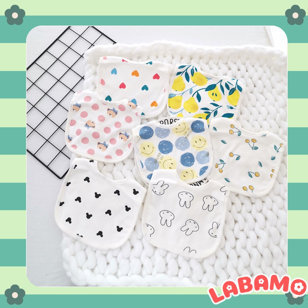 Yếm vuông cho bé chất liệu 100% cotton dùng ăn dặm giữ ấm cổ YVCT