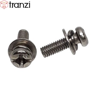 Vít bake kèm long đen phẳng vênh đầu cầu mạ niken M3x10 - túi 50 cái