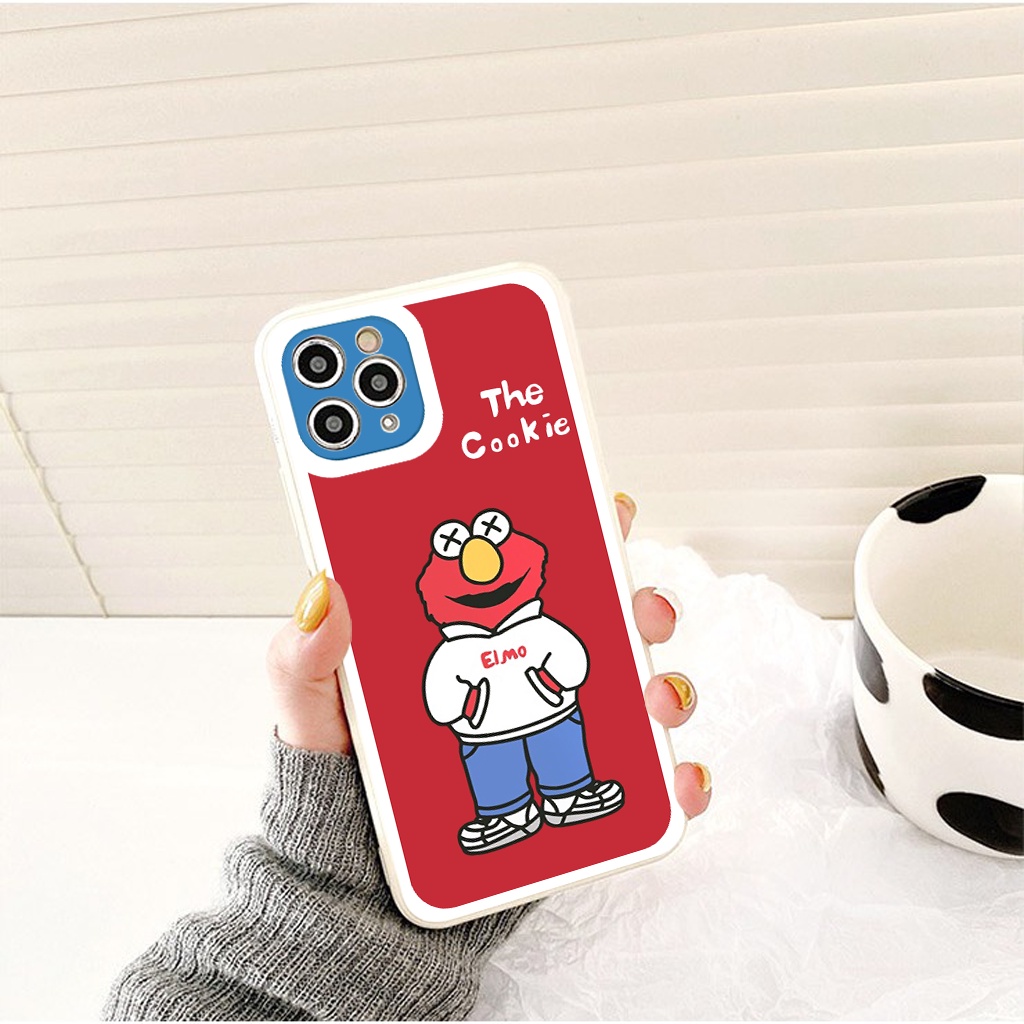 Ốp lưng iphone Elmo bóng cạnh vuông 6/6plus/6s/6splus/7/7plus/8/8plus/x/xr/xs/11/12/13/pro/max/plus/promax