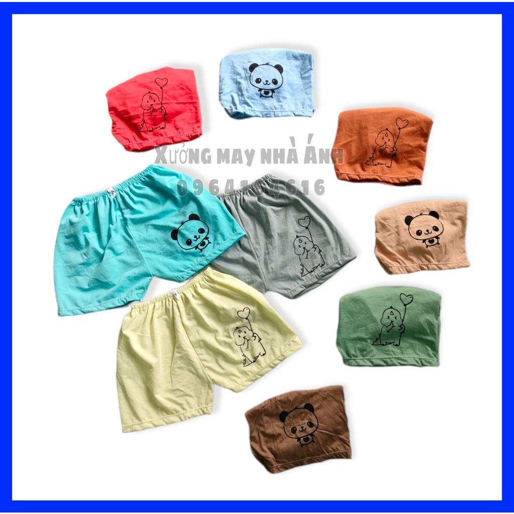 Set 10 quần đùi màu in hình cho bé