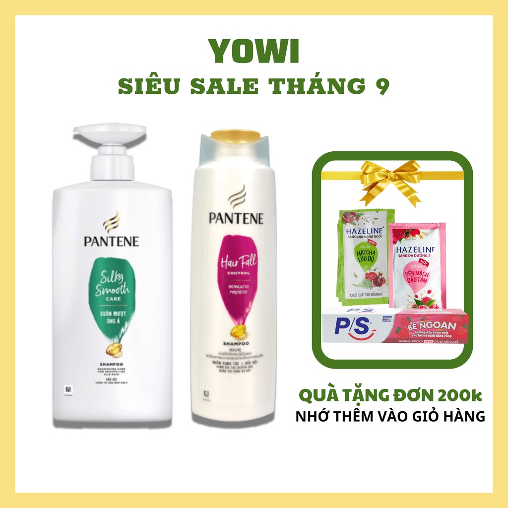 Dầu Gội Xả Pantene Ngăn Rụng Tóc Dưỡng Tóc Suôn Mượt Óng Ả Giúp Mái Tóc Chắc Khỏe Giảm Gãy Rụng 650 ML, 900 ML