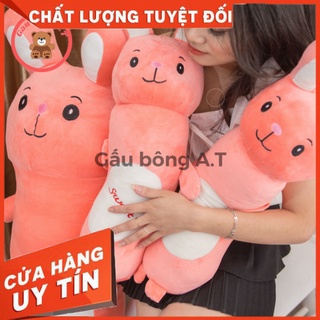 Gấu bông GỐI ÔM THỎ, gối ôm cho bé hình thú ngộ nghĩnh vải nhung mềm mịn size 50cm-1m2, quà tặng cho bé Hot Trend