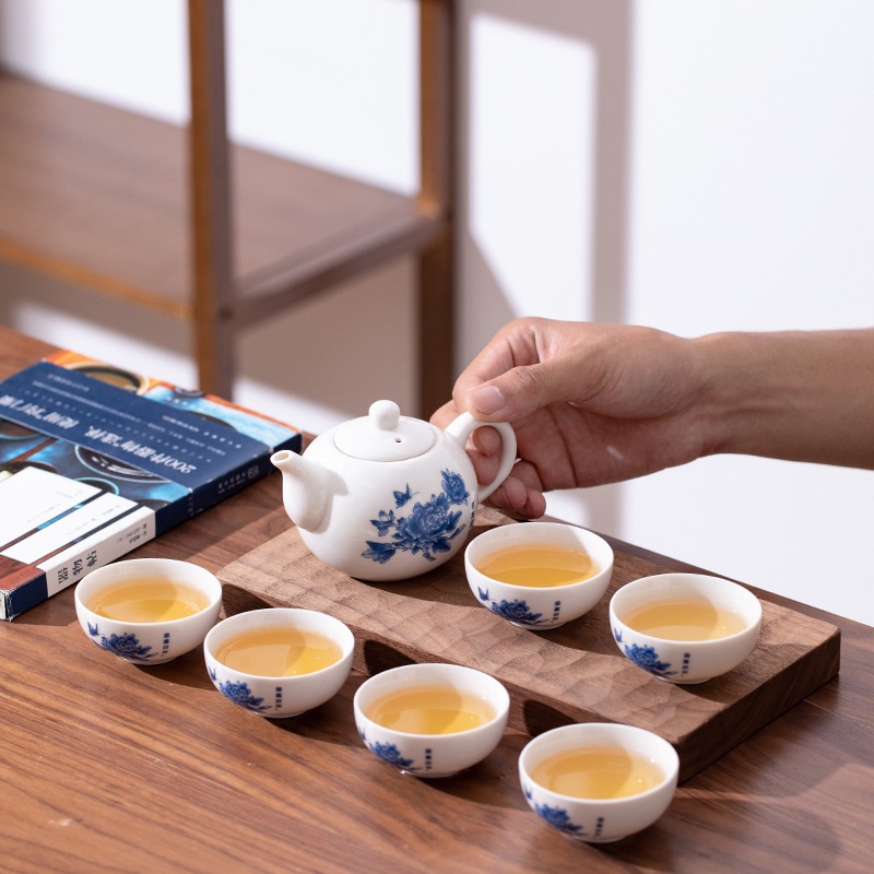 Bộ ấm chén sứ pha trà đạo (Bao gồm 1 ấm và 06 chén)