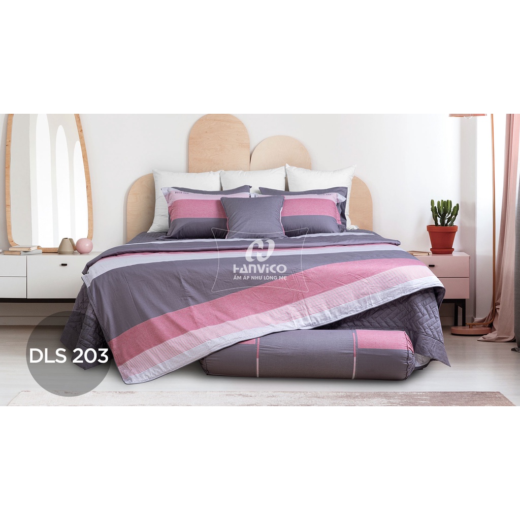 Bộ Chăn Ga Gối Hanvico Blue Sky DLS203, chất liệu cotton cao cấp