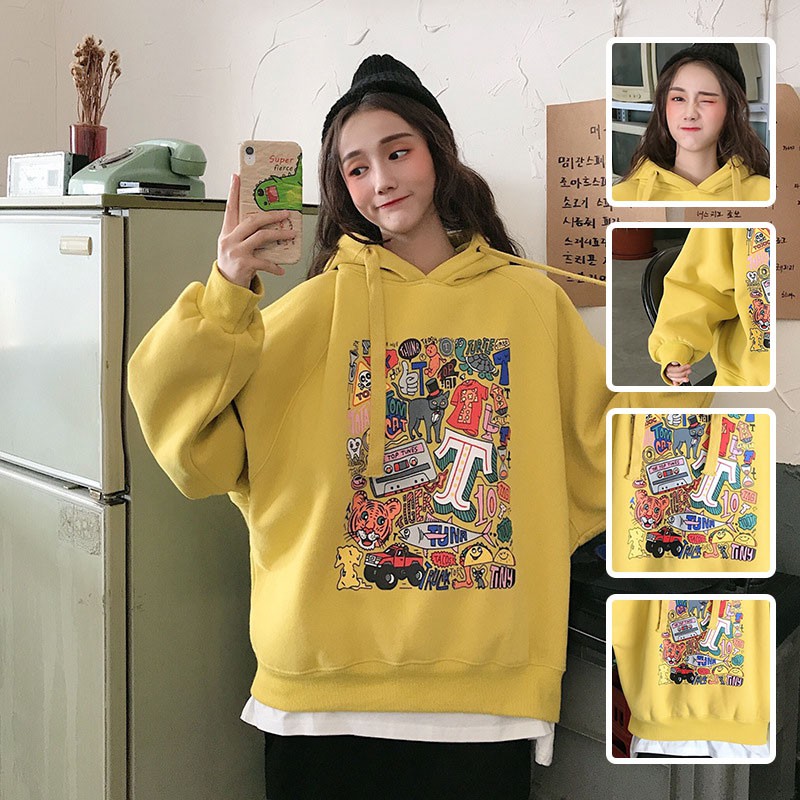 Áo Hoodie In Họa Tiết Graffiti Cá Tính Dành Cho Nữ | BigBuy360 - bigbuy360.vn