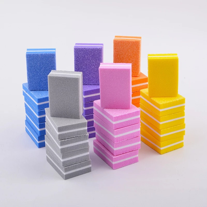 Set 10 Khối Mài Giũa Móng Hai Mặt Bằng Bọt Biển Mini Nhiều Màu Sắc