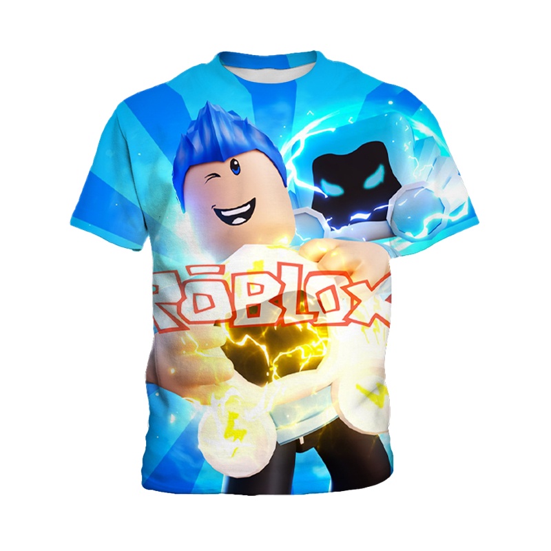 Roblox Áo Thun Tay Ngắn In Họa Tiết Hoạt Hình Dễ Thương Cho Bé Trai Từ 3-13 Tuổi