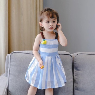 Combo váy xanh kẻ cho bé gái