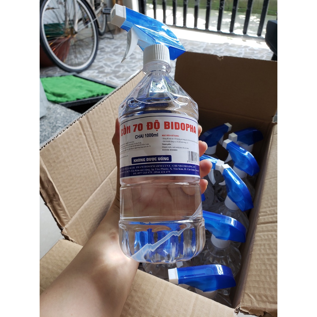 Cồn sát khuẩn 70 độ Bidopha 1000ml có vòi xịt | BigBuy360 - bigbuy360.vn