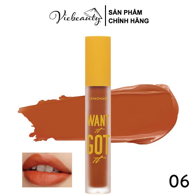 Son Kem Lì Nhẹ Môi Lemonade Want It Got It Lipcream 5g - Khongcoson