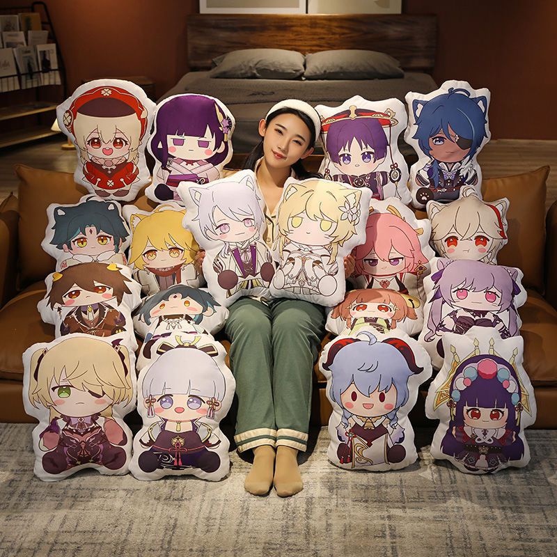 45cm Genshin Impact Plush Pillow Toys Characters Soft Cartoon doll girl gift