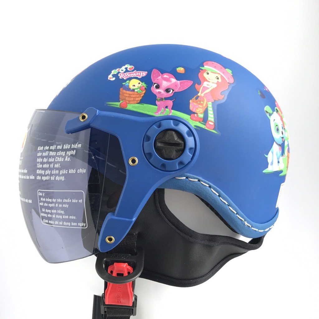 Mũ bảo hiểm trẻ em đẹp - Xteen xanh nhám dễ thương