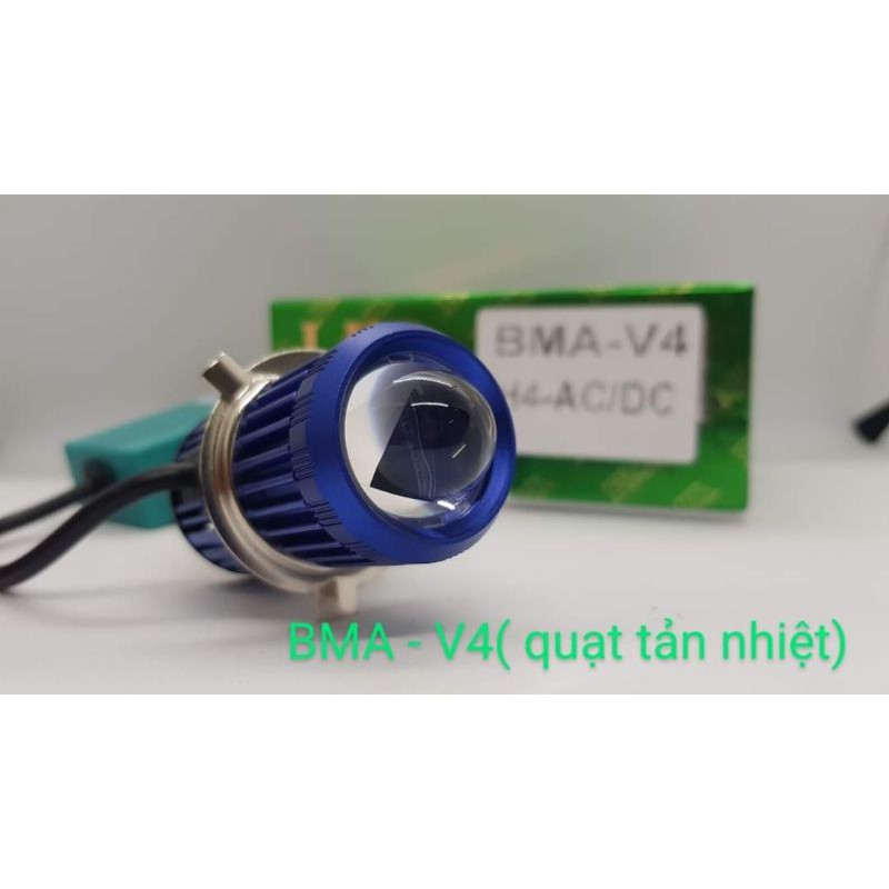 Đèn led bi cầu mini đuôi công BMA V1 36w cao cấp cos vang pha trắng H4 bảo hành 12T