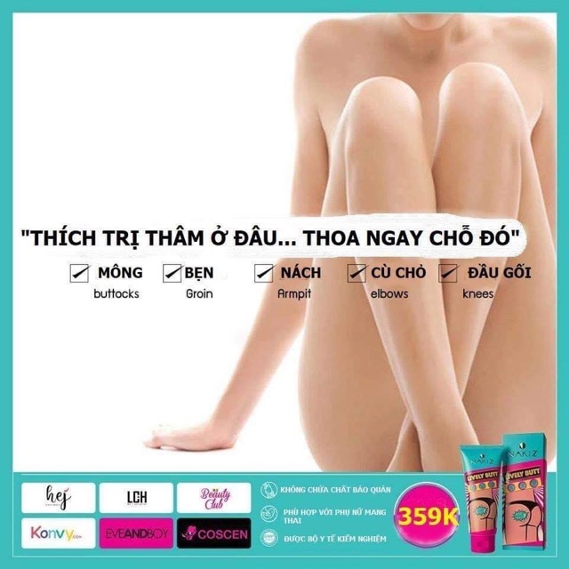 3 TUÝP NAKIZ LIVELY BUTT 〡 Kem thoa thâm Mông, Bẹn, Nách, Lưng, Nhũ hoa, Đầu gối, Cùi chỏ.... Thái Lan | BigBuy360 - bigbuy360.vn