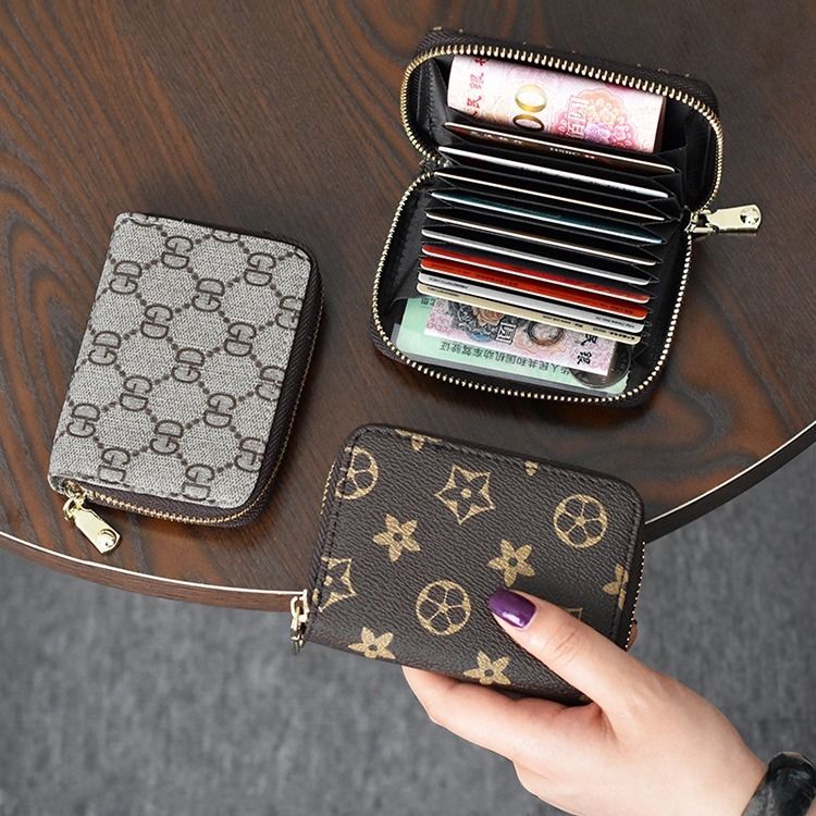 Ví nữ cầm tay phối dây kéo họa tiết hoa vintage thời trang