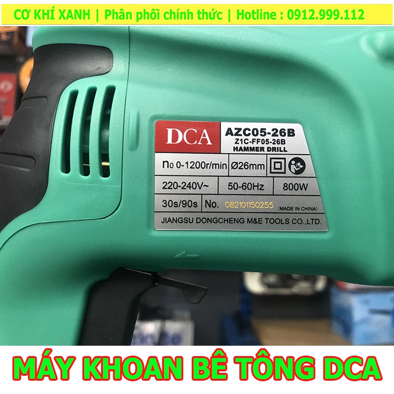 Máy khoan 3 chức năng chính hãng DCA, máy khoan bê tông AZC05 -26B