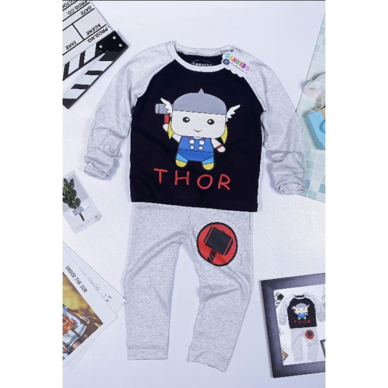 Bộ Thor dài tay hình Chibi ngộ nghĩnh dễ thương cho bé