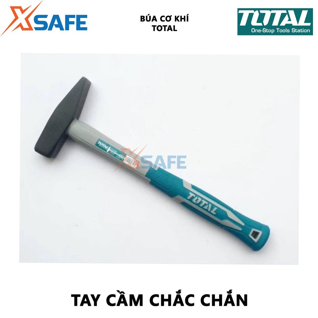 Búa đinh đầu dẹp vuông TOTAL trọng lượng 100g, thép carbon 45# chịu nhiệt tốt dùng cho cơ khí, đóng đinh