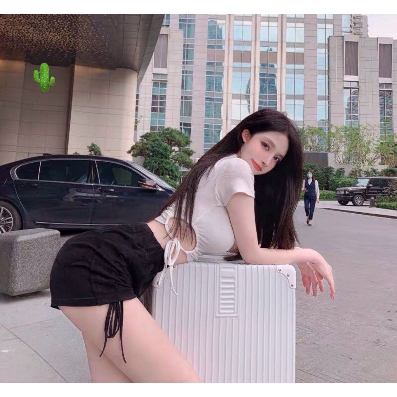 Áo croptop rút dây 2 bên đẹp mê ly (B.C)