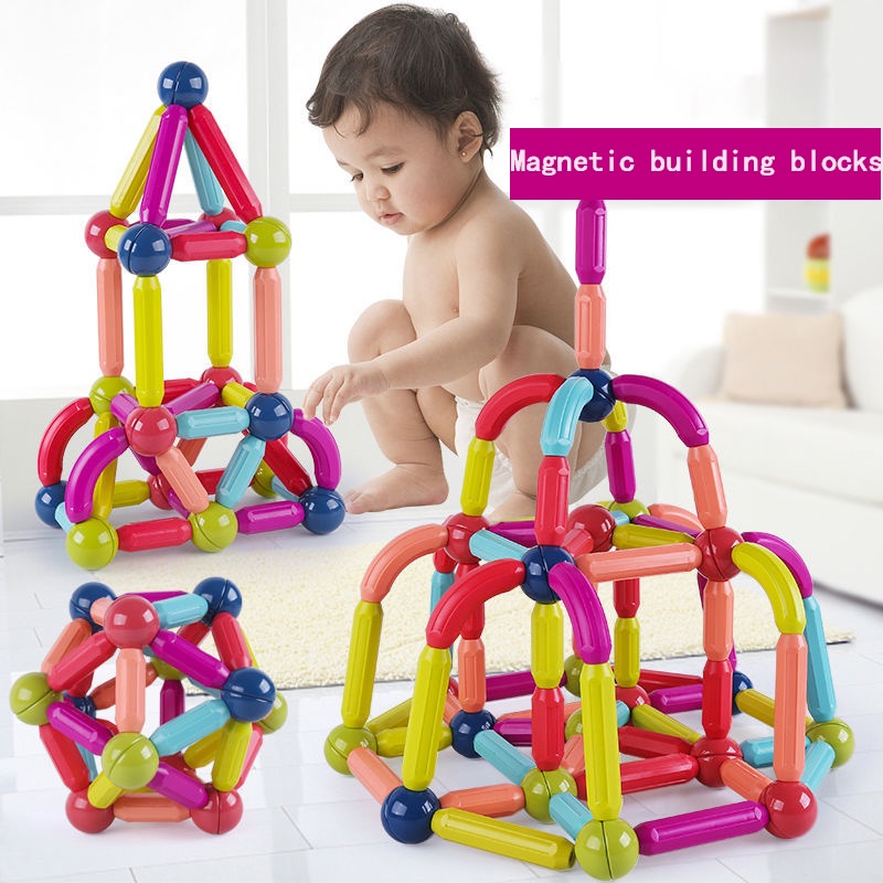 Bộ Đồ Chơi Xếp Hình Học 3D Bằng Nam Châm Cho Bé