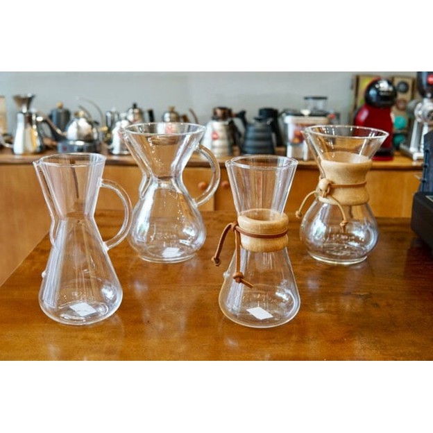 BÌNH PHA CÀ PHÊ BẰNG THỦY TINH CHEMEX USA 6 CUP CM-6GH HANDLE GLASS