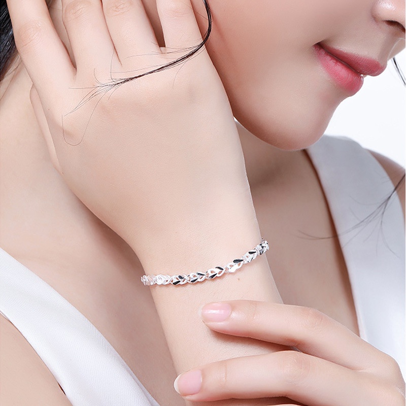 Lắc tay nữ thời trang Hàn lấp lánh cực xinh, bạc S925 - LT118