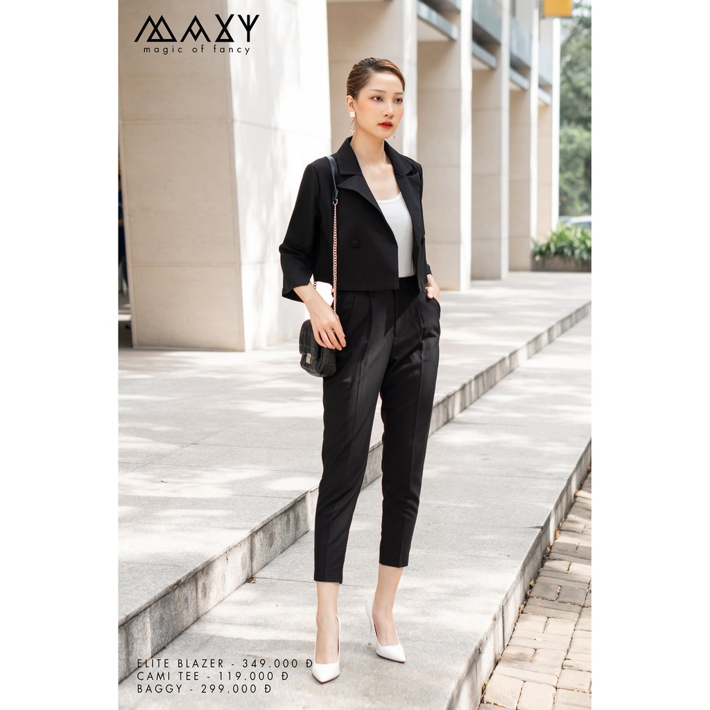 Quần baggy công sở màu đen black baggy Maxy Workshop